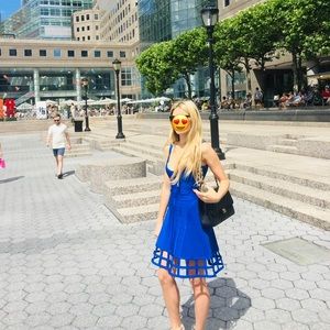 Herve Leger blue dress